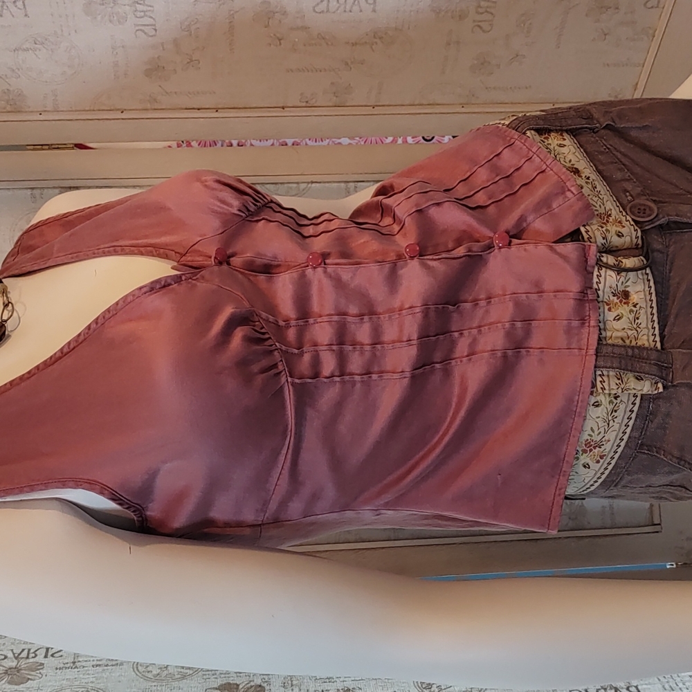 Urban Outfitters Silk Corset button through top S